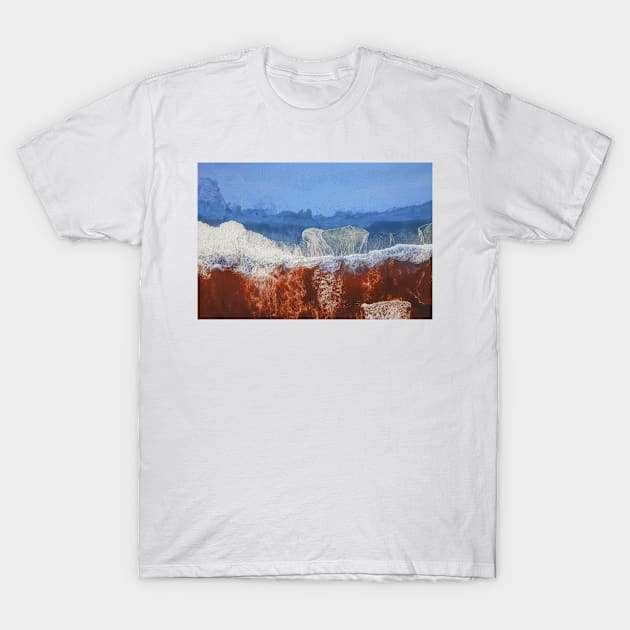 Abstract red wave T-Shirt by SUNWANG